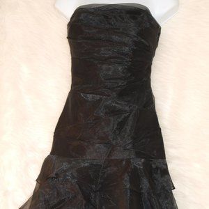 DAVID'S BRIDAL DRESS Black Tule with Backbows SIZEXS WORN ONCE